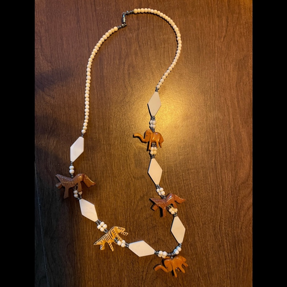 Vintage 80’s “Safari” Animal Necklace